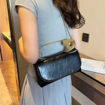 EDIWER Chain Crossbody Purse for Women Stylish Top Handle Bag PU Leather Shoulder Bag Designer Clutc...