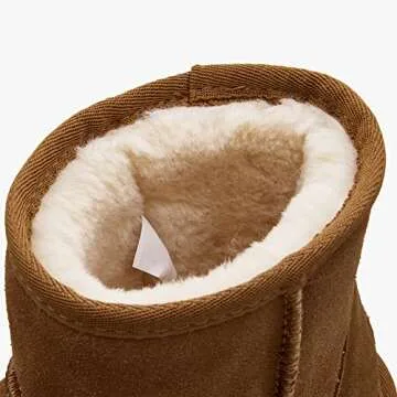 Weestep Women's Classic Faux Fur Slip On Winter Ankle Snow Boots(5, Brown)