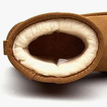 Weestep Women's Classic Faux Fur Slip On Winter Ankle Snow Boots(5, Brown)