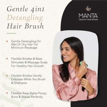 Manta Hairbrush for Gentle Detangling and Healthy Hair