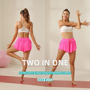 Flowy Athletic Shorts for Women Running Tennis Butterfly Style