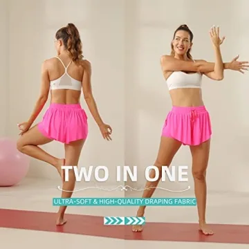 Flowy Athletic Shorts for Women Running Tennis Butterfly Style