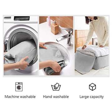 Breathable Canvas Cotton Soft Storage Bags with 3-side Zip Handles, Bedding, Sweaters, Clothes Organ...