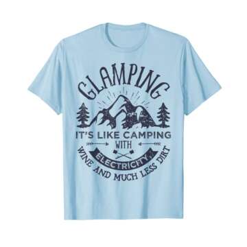 Glamping Definition Glamper Women Men Wine Funny Camping T-Shirt