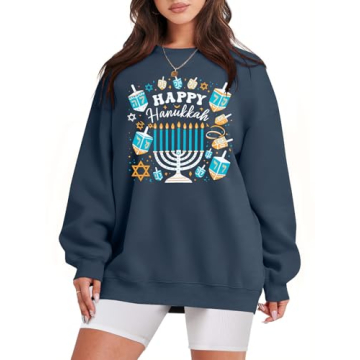 ASTANFY Ugly Hanukkah Sweater Women Hanukkah Sweatshirt Funny Chanukah Shirts Family Winter Oversize...