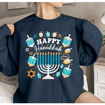 ASTANFY Ugly Hanukkah Sweater Women Stylish Holiday Top