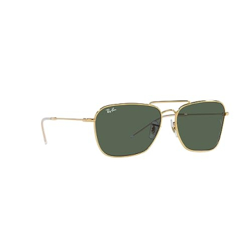 Ray-Ban RBR0102S Caravan Reverse Sunglasses - Gold/Dark Green 61 mm