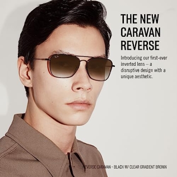 Ray-Ban RBR0102S Caravan Reverse Sunglasses - Gold/Dark Green 61 mm