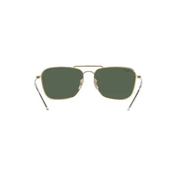 Ray-Ban RBR0102S Caravan Reverse Sunglasses - Gold/Dark Green 61 mm