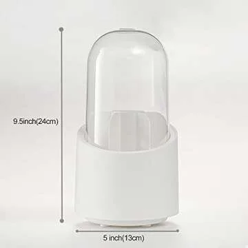 Lebenrich Rotating Makeup Brush Holder with Dustproof Lid