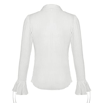 Women Y2K Button Down Shirt Mesh Crop Top for Summer Style