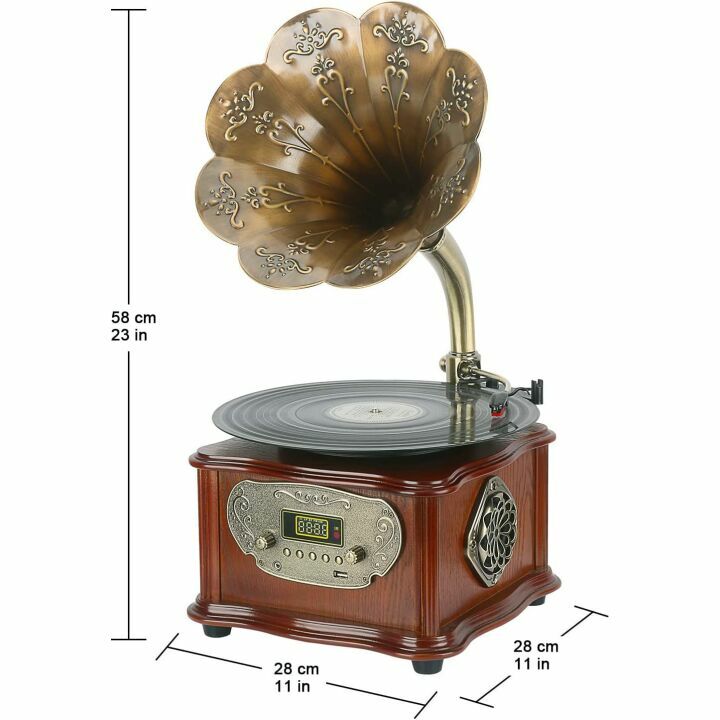 Vintage Classic Retro Phonograph Vinyl Record Player