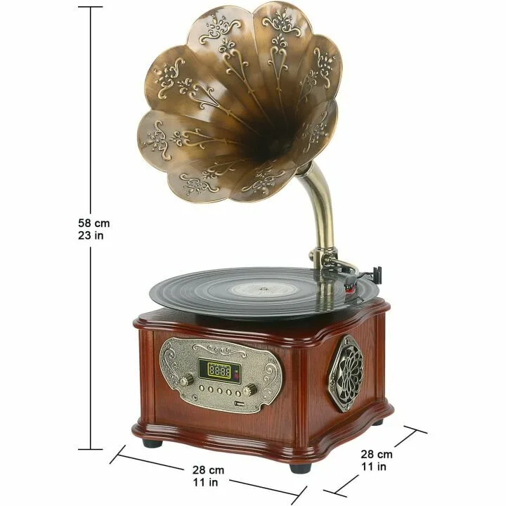 Vintage Classic Retro Phonograph Vinyl Record Player