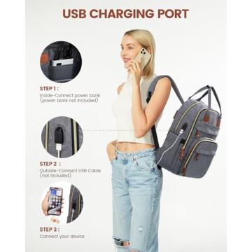 LOVEVOOK Laptop Backpack for Women, Unisex Large Capacity Travel Anti-theft Bag, Business Work Computer Backpacks Purse College Bag for Men, Casual Hiking Daypack, 17 Inch, Grey