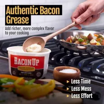 Bacon Up Bacon Grease for Cooking - 14 Ounces, Triple-Filtered Authentic Bacon Fat