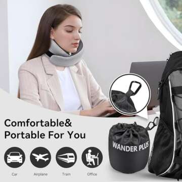 WANDER PLUS® Travel Pillow - Ergonomic Neck Support for Travel Comfort