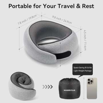 Ergonomic WANDER PLUS® Travel Neck Pillow for Ultimate Comfort