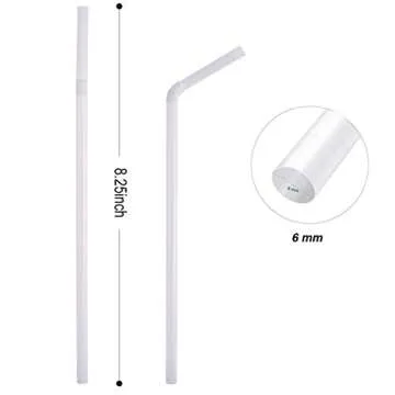 200 Count 100% Plant-Based Wrapped Compostable Straws - Plasticless Biodegradable Flexible Drinking Straws - A Fantastic Eco Friendly Alternative to Plastic Straws