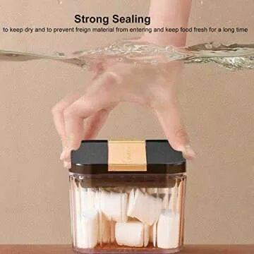 UNIKON Food Storage Containers Airtight Plastic Canisters, Food Canisters for Kitchen Pantry Organization and Storage (Black, 6PCS)