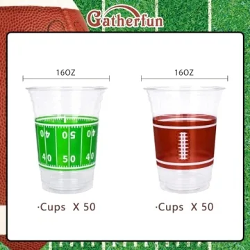 Gatherfun 100 Pcs Football Plastic Cups for Game Day