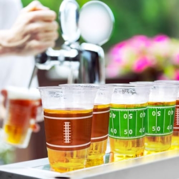 Gatherfun 100 Pcs Football Plastic Cups for Game Day