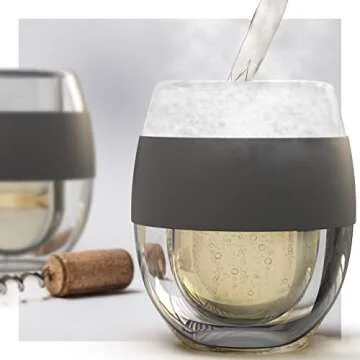 Unique Gift Idea for Wine Lover, Stemless Frozen Wine Glass - Insulated Chiller Freezer Cup, Freezable Liquid-Ice Double Wall (8.5oz) Gifts for Her/Women/Wife (Gift Boxed)