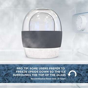 Unique Gift Idea for Wine Lover, Stemless Frozen Wine Glass - Insulated Chiller Freezer Cup, Freezable Liquid-Ice Double Wall (8.5oz) Gifts for Her/Women/Wife (Gift Boxed)