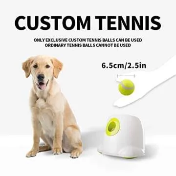 ALL FOR PAWS Automatic Ball Thrower for Dogs, Interactive Dog Ball Launcher Machine, Rechargeable Fetch Toy with 6 Tennis Balls Included, Ideal for Medium and Large Dogs