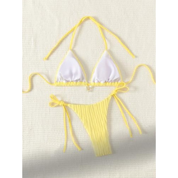 Stylish WDIRARA Women's 2 Piece Backless Swimwear Set