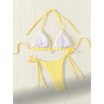 Stylish WDIRARA Women's 2 Piece Backless Swimwear Set