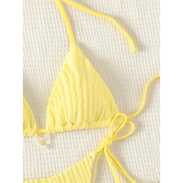 Stylish WDIRARA Women's 2 Piece Backless Swimwear Set