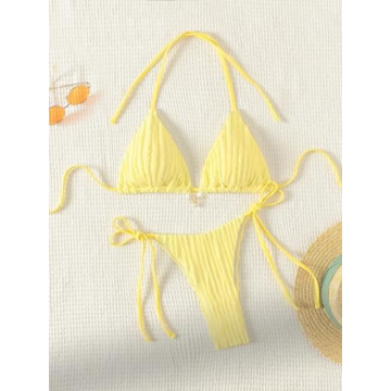 Stylish WDIRARA Women's 2 Piece Backless Swimwear Set