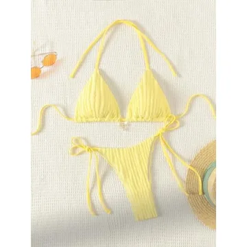 Stylish WDIRARA Women's 2 Piece Backless Swimwear Set