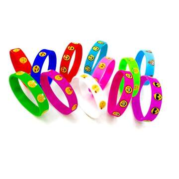 OHill 48 Pack Silicone Wristbands Bracelets Kids Birthday Party Supplies Favors Prize Rewards, Kids Size