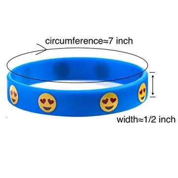 OHill 48 Pack Silicone Wristbands Bracelets Kids Birthday Party Supplies Favors Prize Rewards, Kids Size