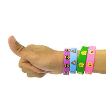 OHill 48 Pack Silicone Wristbands Bracelets Kids Birthday Party Supplies Favors Prize Rewards, Kids Size