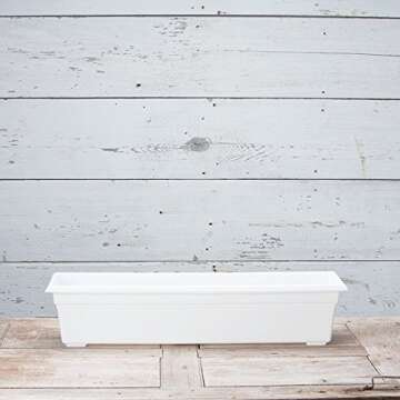 Countryside Flower Box Planter, White, 30-Inch