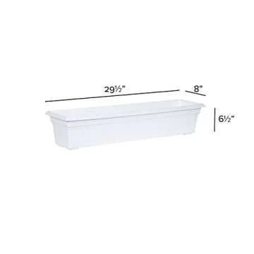 Countryside Flower Box Planter, White, 30-Inch
