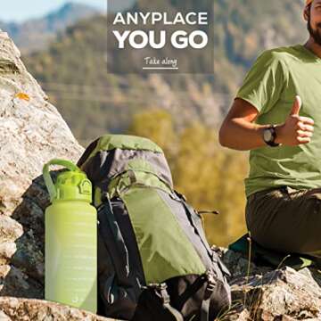 Motivational Water Bottle 64 oz for All-Day Hydration