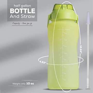 Motivational Water Bottle 64 oz for All-Day Hydration