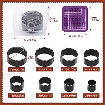 8 Pcs Leather Circle Cutter Tool Set, Leather Punch Set, High Carbon Steel Round Leather Craft Punch...