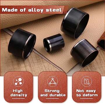 8 Pcs Leather Circle Cutter Tool Set, Leather Punch Set, High Carbon Steel Round Leather Craft Punching Tools for DIY Leather Craft, Leather Punching Die Set, 8 Sizes 20 25 30 35 40 45 50 55mm