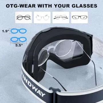 Findway Ski Goggles - OTG Snow Goggles for Winter Sports
