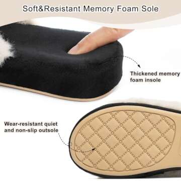 GOEWY Cozy House Slippers for Women Indoor Outdoor with Memory Foam Open Toe Fuzzy Womens Slide Slip...