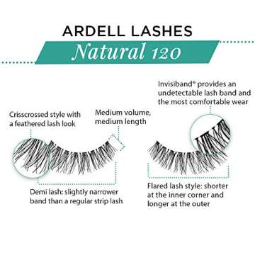 Ardell Natural Lashes False Eyelashes 120 - Black, Natural Look Strip Lashes, Reusable - 4 Pack