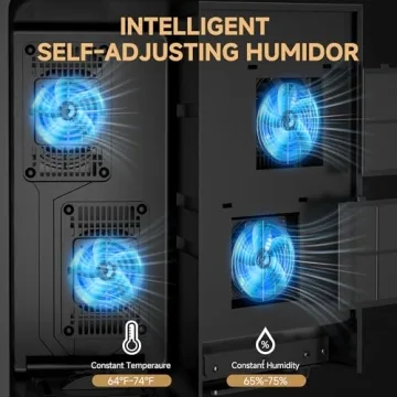 KingChii Electric Cigar Humidor with Temp & Humidity Control