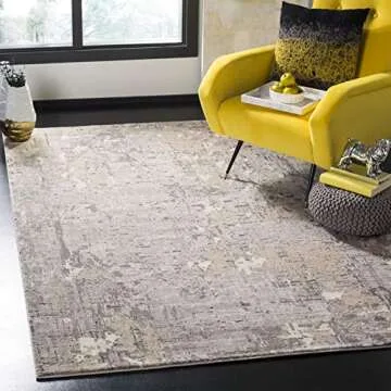 SAFAVIEH Meadow Collection 10'6" x 14' Greyblue MDW178F Modern Abstract Non-Shedding Living Room Dining Bedroom Area Rug