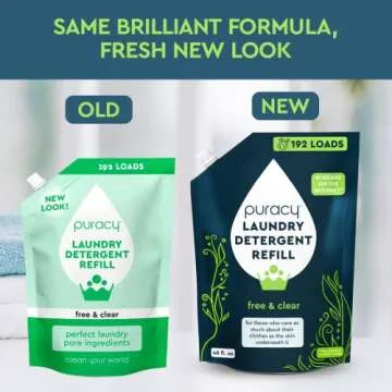 Puracy Laundry Detergent Refill - Enzyme-Powered Liquid Laundry Detergent Concentrate, Natural Laundry Detergent Seen on TikTok, Non-Toxic (Free & Clear, 48 fl oz, 192 Loads)