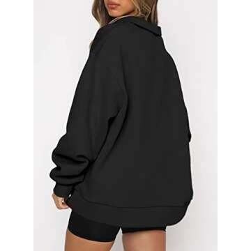 BLENCOT Women Half Zip Oversized Sweatshirt - Cozy Style
