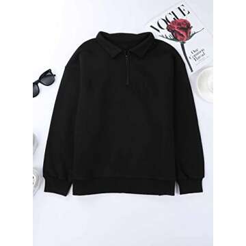 BLENCOT Women Half Zip Oversized Sweatshirt - Cozy Style